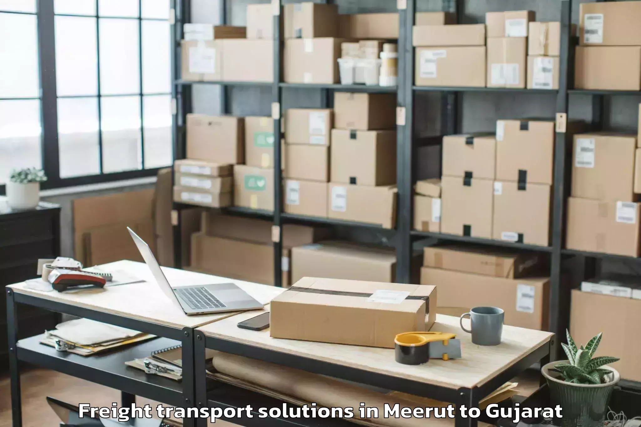 Top Meerut to Dhrangadhra Freight Transport Solutions Available